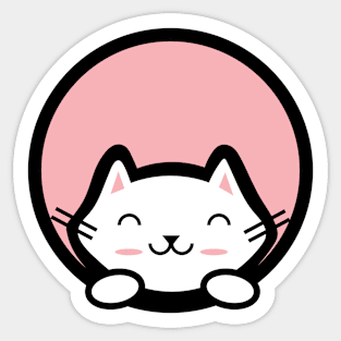 Cute cat peeking out Sticker